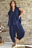 Tasha Cushion Cotton Sia Barrel Pant Navy